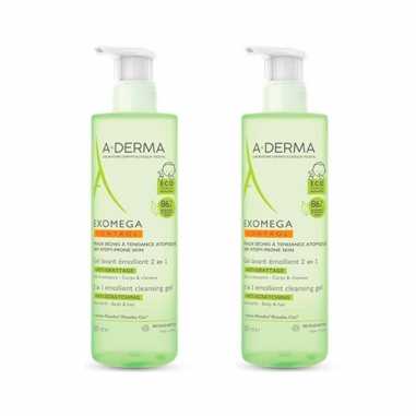 A-DERMA EXOMEGA CONTROL GEL LIMPIADOR 2x500ML
