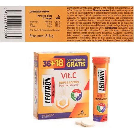 LEOTRON VITAMINA C 36 + 18 COMPRIMIDOS