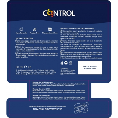 CONTROL SWEET PLEASURE KIT DE VIAJE CON GELES DE MASAJE CORPORAL