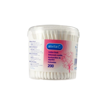 Alvita Bastoncillos de Algodón 200 unidades