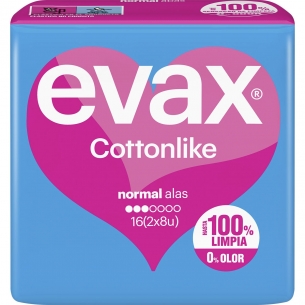 Evax Cottonlike Compresa con Alas Normal 16uds
