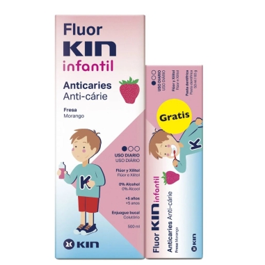 Fluorkin Infantil Enjuague Bucal 500ml + Pasta...